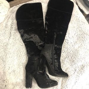 JustFab Over the Knee Velvet Boots